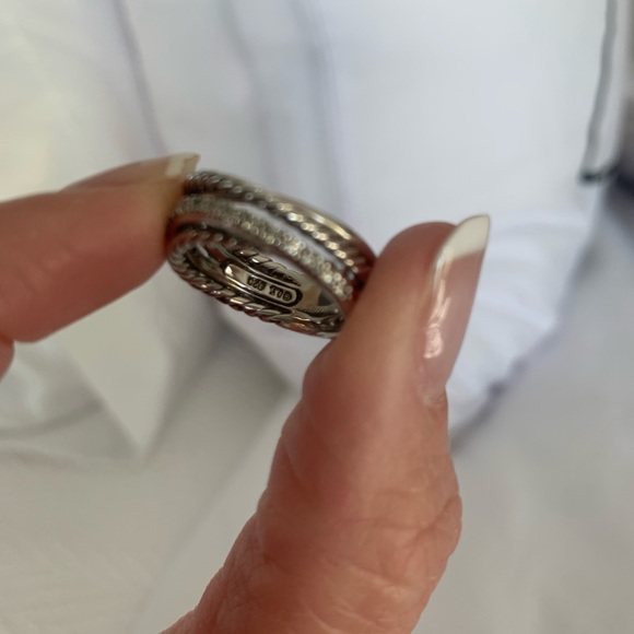 David Yurman crossover pave ring size 6 - Picture 3 of 5